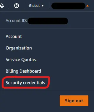 Switch to security credentials after AWS S3 bucket was created