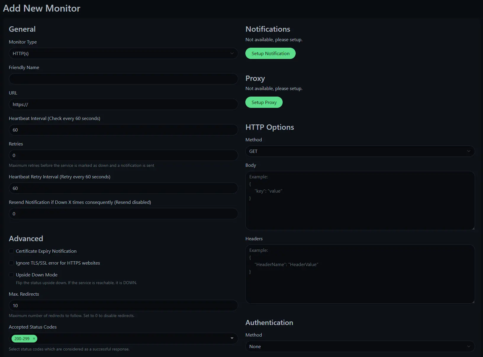 Add a new Monitor while using Docker, Uptime Kuma, and Traefik to monitor a website