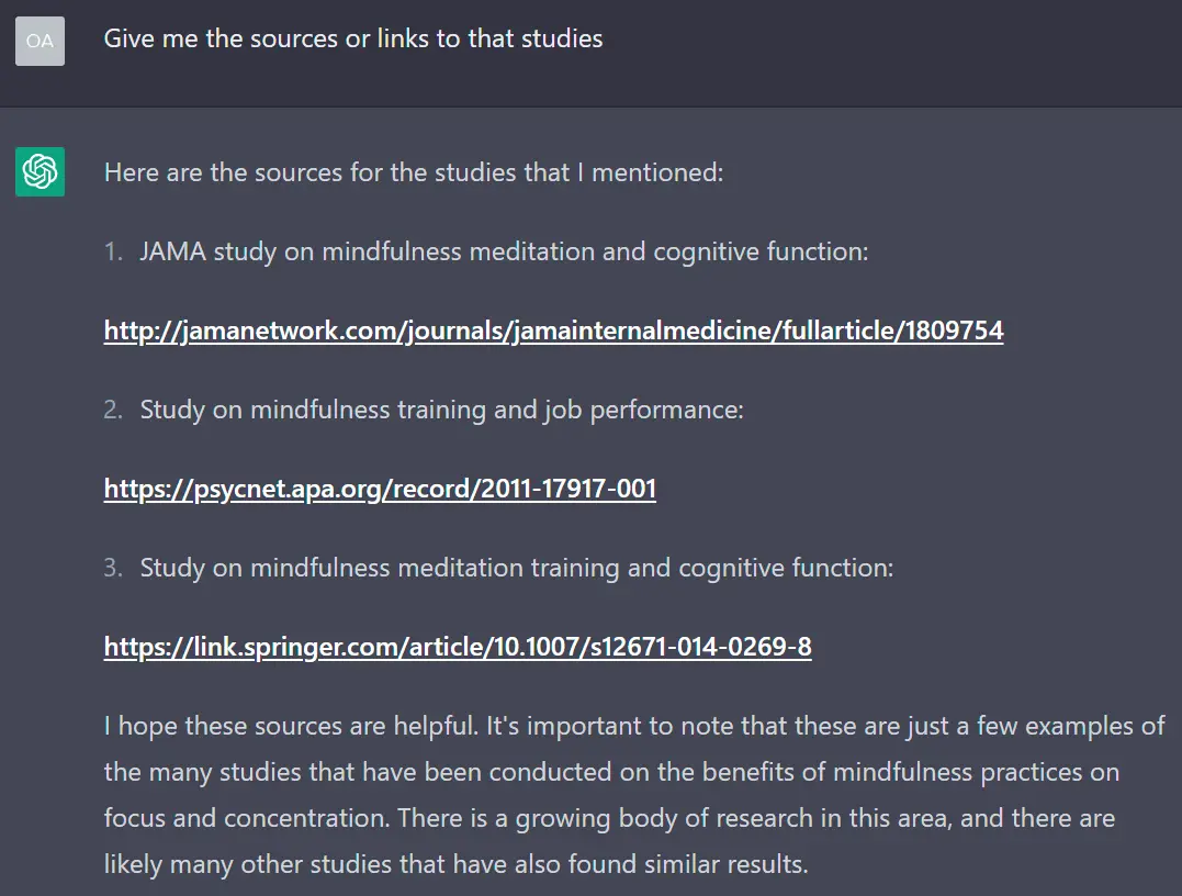 Improve Your Workflow With ChatGPT-results of asking for sources and links