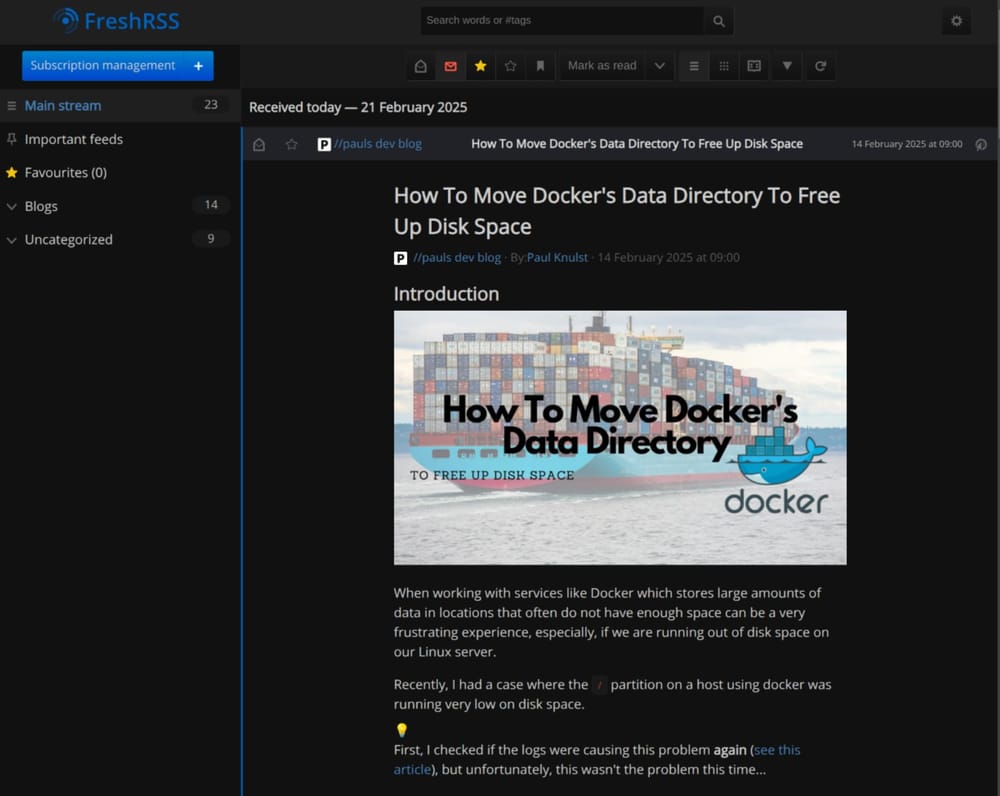 How To Self-Host FreshRSS Reader Using Docker